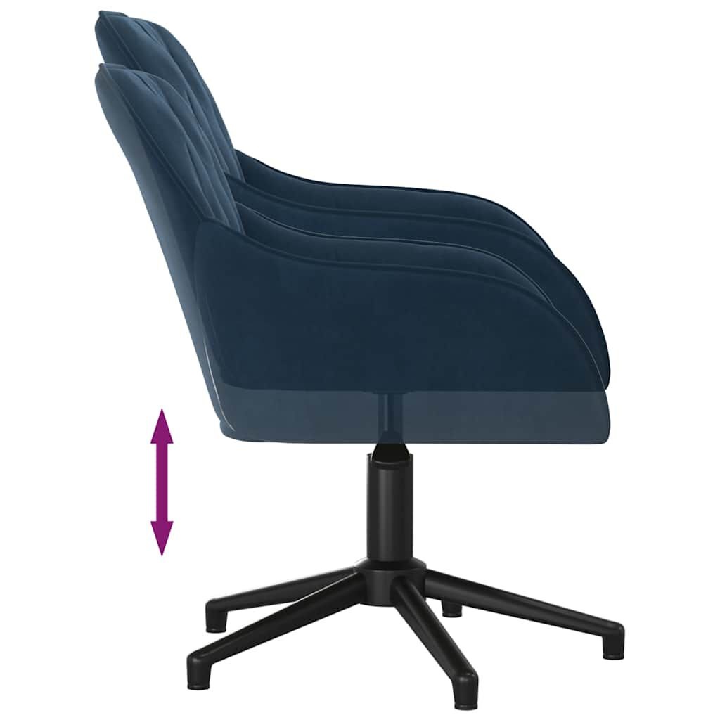 vidaXL Kantoorstoel draaibaar fluweel blauw