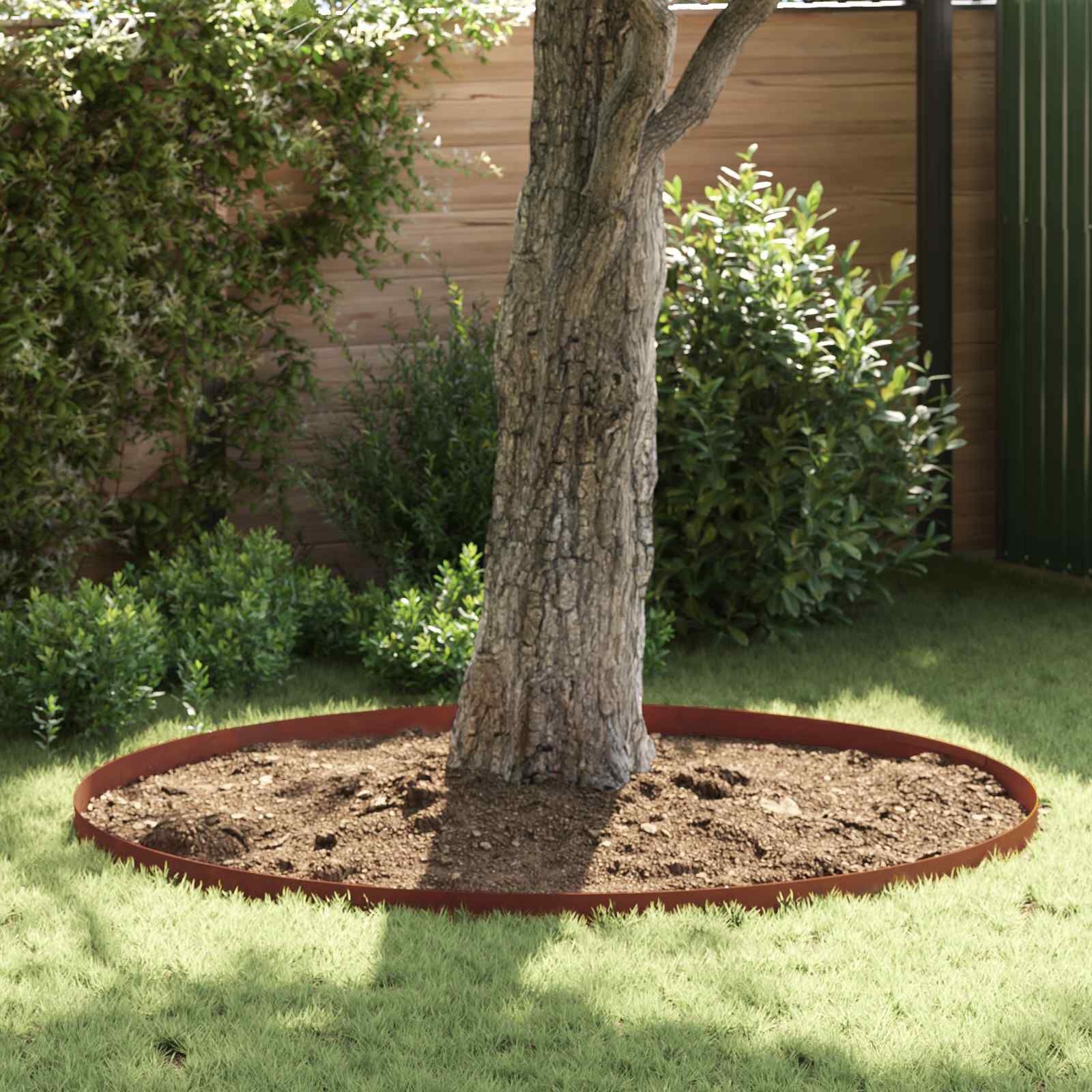 vidaXL Tuin Grasperkafwerking 4 pcs Roestig 450 x 10 cm Cortenstaal