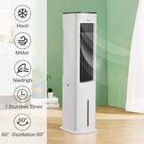Midea Luchtkoeler met waterkoeling, mobiele airconditioning, ventilator met 5 liter waterkoeling, luchtbevochtiger en ionisatie, airconditioning zonder afvoerslang, 355 m³/u, ventilator met afstandsbediening, 55 W, wit