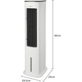 Midea Luchtkoeler met waterkoeling, mobiele airconditioning, ventilator met 5 liter waterkoeling, luchtbevochtiger en ionisatie, airconditioning zonder afvoerslang, 355 m³/u, ventilator met afstandsbediening, 55 W, wit