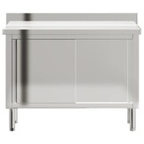 vidaXL Keukenwerktafel met schuifdeuren roestvrijstaal