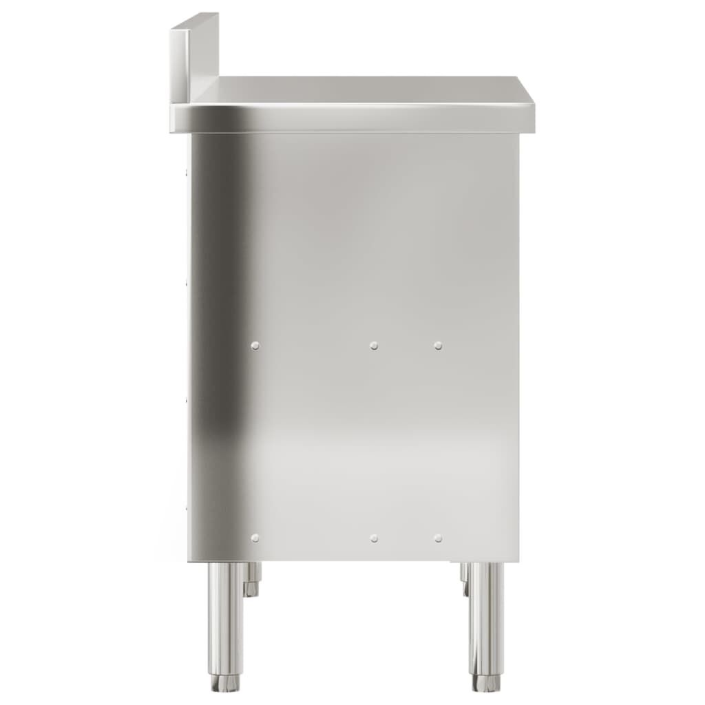 vidaXL Keukenwerktafel met schuifdeuren roestvrijstaal