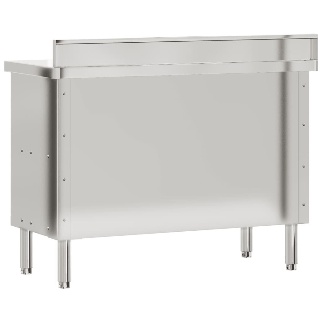 vidaXL Keukenwerktafel met schuifdeuren roestvrijstaal