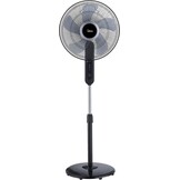 Midea FS40-15FR Staande ventilator, stil met afstandsbediening, 3 snelheden, led-display, 7,5 uur-timer, in hoogte verstelbaar, 80 graden oscillatiefunctie, 55 W krachtig, ventilator, luchtcirculatie, zwart