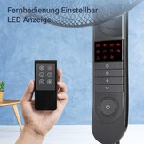 Midea FS40-15FR Staande ventilator, stil met afstandsbediening, 3 snelheden, led-display, 7,5 uur-timer, in hoogte verstelbaar, 80 graden oscillatiefunctie, 55 W krachtig, ventilator, luchtcirculatie, zwart