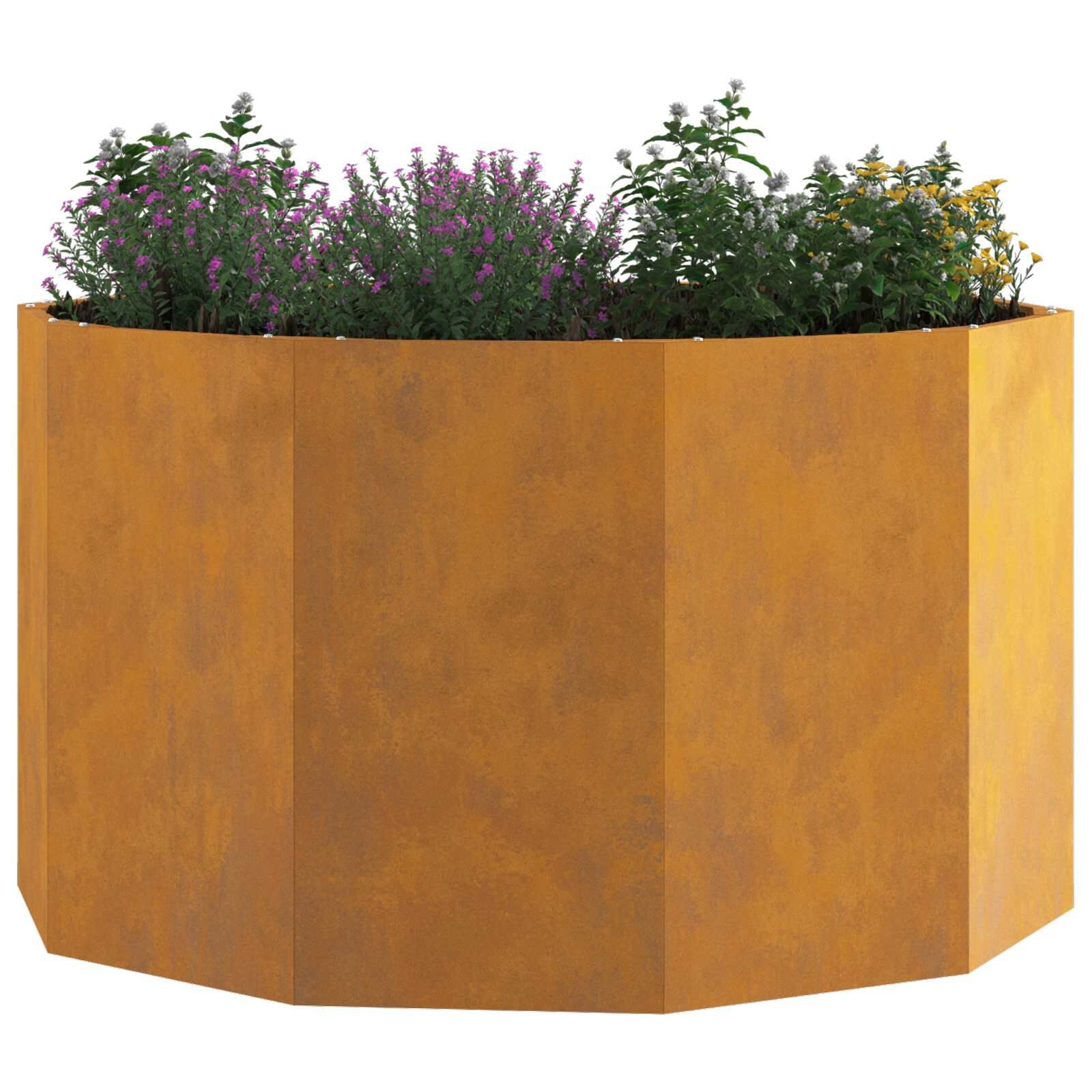 vidaXL Plantenbak Roestig 90 x 90 x 50 cm weervast staal