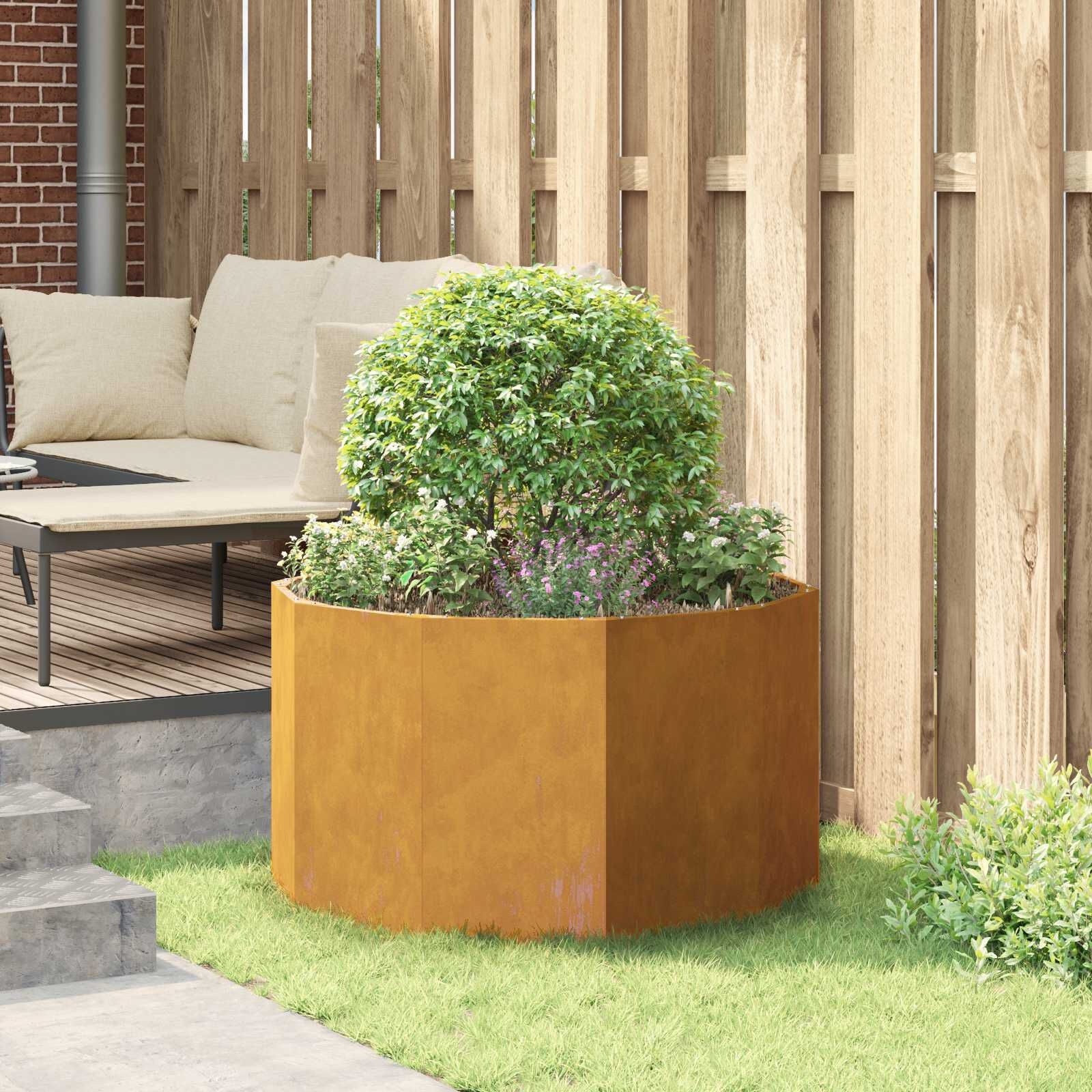 vidaXL Plantenbak Roestig 90 x 90 x 50 cm weervast staal