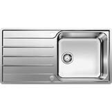 BLANCO LEMIS XL 6 S-IF 523035 Roestvrijstalen spoelbak voor de keuken, voor 60 cm brede onderkasten, met IF vlakke rand en extra grote bak - Maat XL-Becken mit Abtropffläche