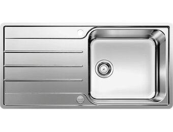 BLANCO LEMIS XL 6 S-IF 523035 Roestvrijstalen spoelbak voor de keuken, voor 60 cm brede onderkasten, met IF vlakke rand en extra grote bak - Maat XL-Becken mit Abtropffläche