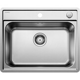 BLANCO LEMIS XL 6 S-IF 523035 Roestvrijstalen spoelbak voor de keuken, voor 60 cm brede onderkasten, met IF vlakke rand en extra grote bak - Maat XL-Becken mit Abtropffläche