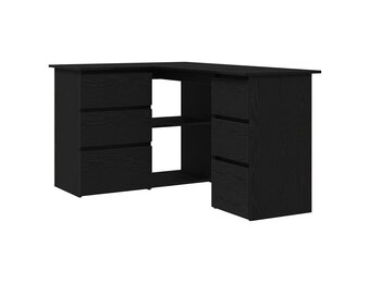 Bureau met Lade Zwart Eiken 60% Korting