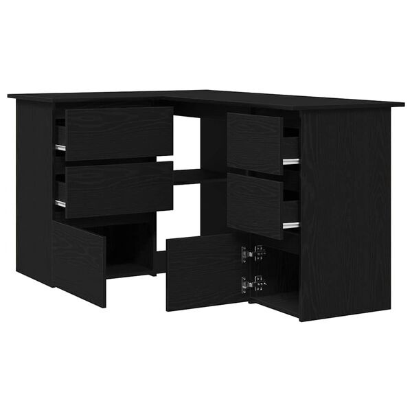 Bureau met Lade Zwart Eiken 60% Korting