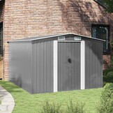 vidaXL Tuinschuur Metaal Grijs 257x298x178 cm - 35% Korting