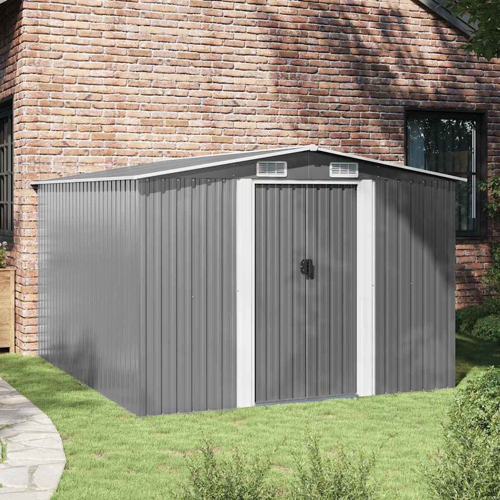 vidaXL Tuinschuur Metaal Grijs 257x298x178 cm - 35% Korting