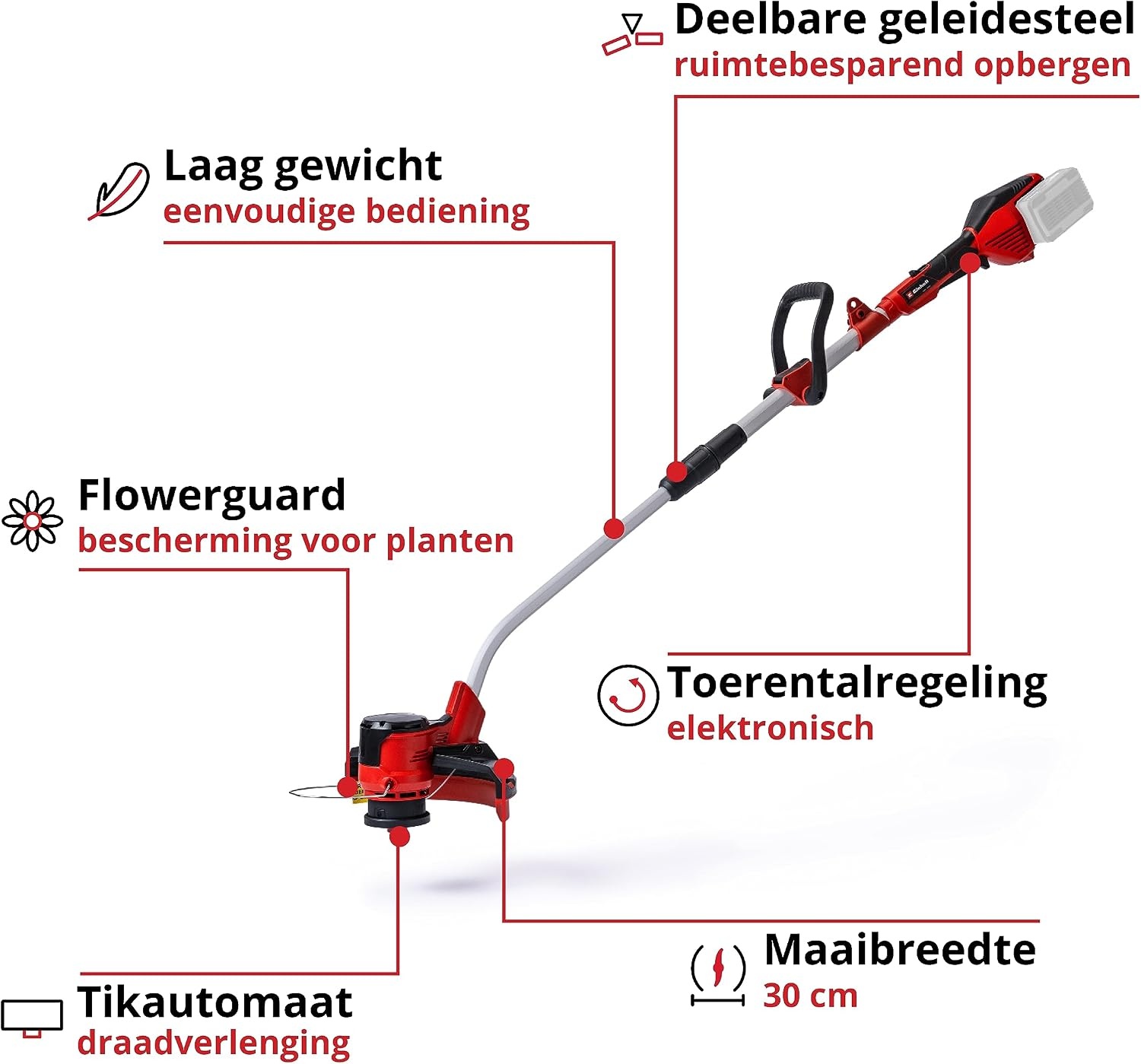 Einhell Accu Grastrimmer GE-CT 36/30 Li E-Solo - 34% Korting!
