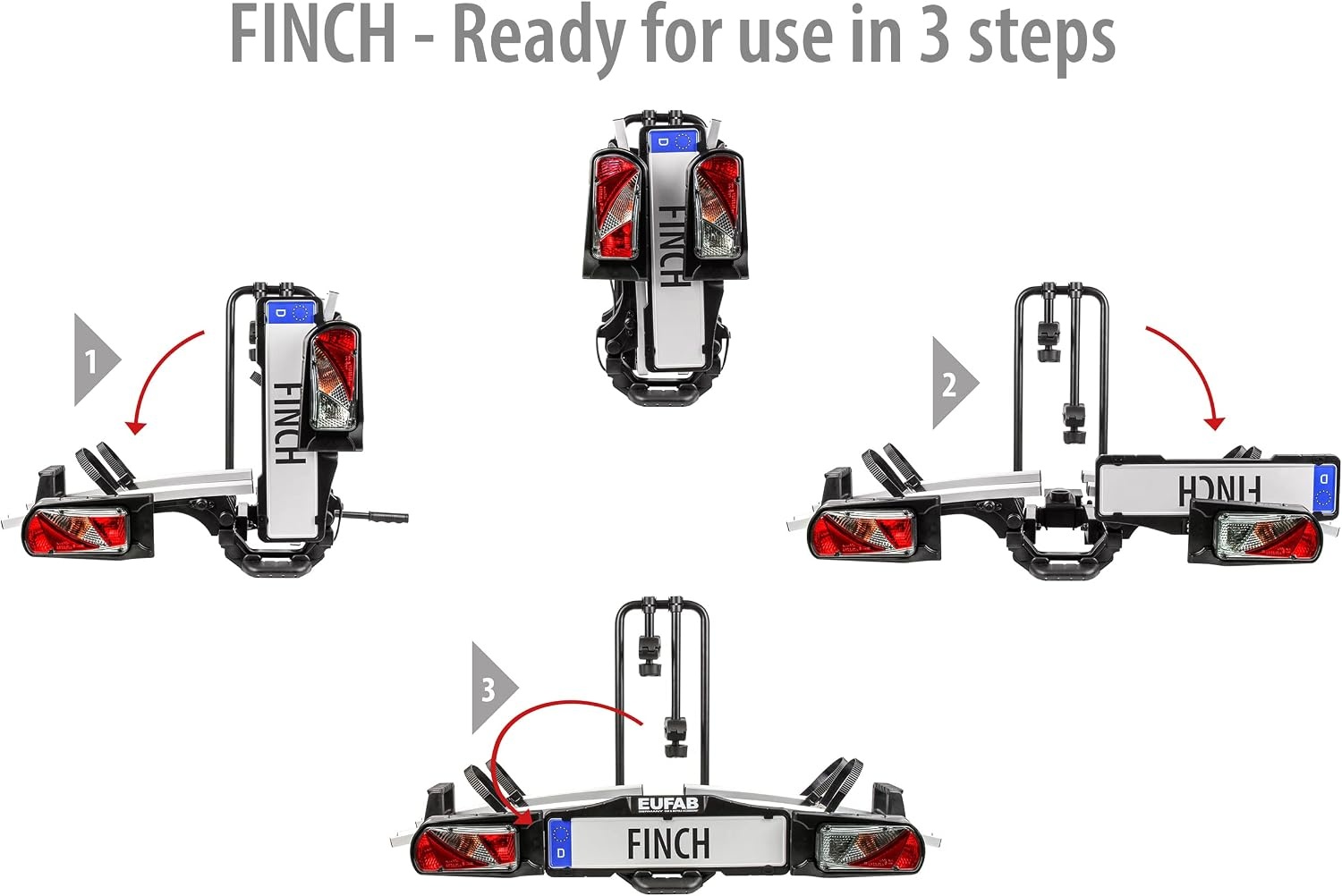 EUFAB Fietsendrager FINCH voor 2 Fietsen - 35% Korting