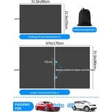 Set van 3 scheidingsgordijnen voor de auto, zonwering, scheidingsgordijn, voor reizen, privacy, gordijn, afneembare inkijkbescherming, auto voor alle autozonneklep, reizen, camping, nap slapen