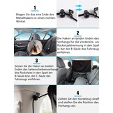Set van 3 scheidingsgordijnen voor de auto, zonwering, scheidingsgordijn, voor reizen, privacy, gordijn, afneembare inkijkbescherming, auto voor alle autozonneklep, reizen, camping, nap slapen