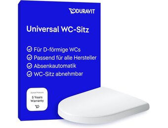 Duravit Univavo WC-zitting D-vorm - 432 x 374 mm - Softclose - Wit