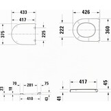 Duravit Univavo WC-zitting D-vorm - 432 x 374 mm - Softclose - Wit