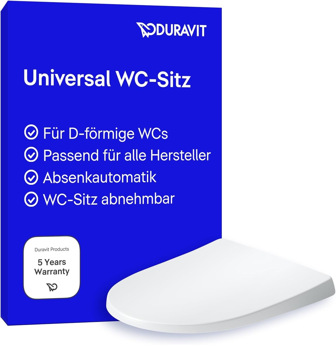 Duravit Univavo WC-zitting D-vorm - 432 x 374 mm - Softclose - Wit