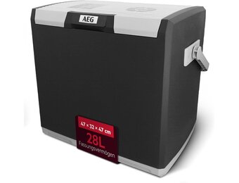 AEG Automotive KK Thermo-elektrische koelbox, 28 liter, 12/230 volt voor auto en stopcontact, zwart - Maat 28 Liter