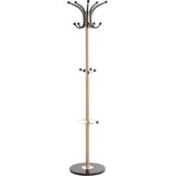 HAKU Staande kapstok eiken, zwart, marmer, metaal jassenstandaard - Afmetingen: H 175 cm x Ø 40 cm, Stijl: Modern