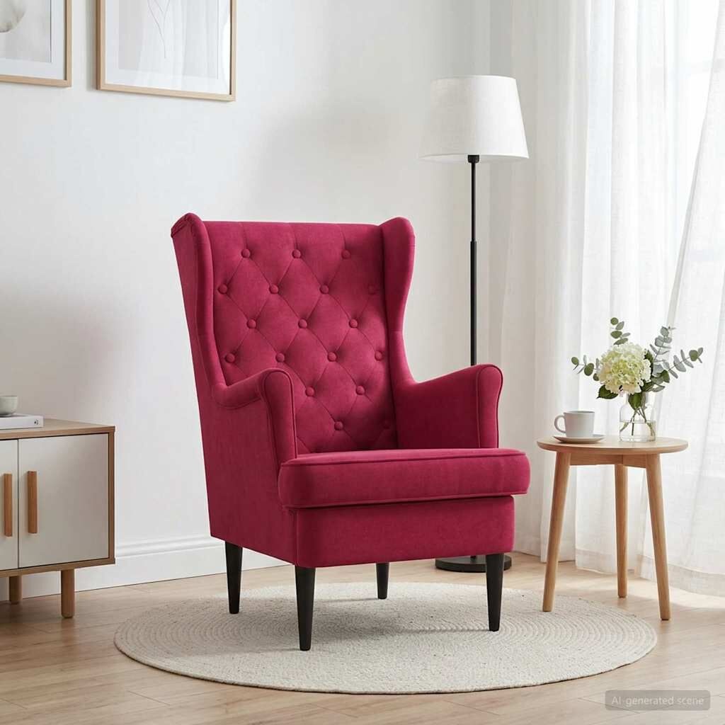vidaXL Fauteuil Wijnrood Fluweel