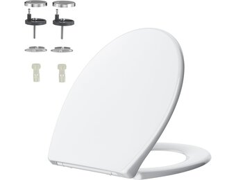 Rainsworth Nano Glaze Toiletdeksel, Urea Formaldehyde toiletbril met softclosemechanisme, ergonomisch ontworpen antibacteriële wc-deksel, universele wc-bril