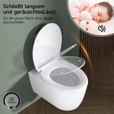 Rainsworth Nano Glaze Toiletdeksel, Urea Formaldehyde toiletbril met softclosemechanisme, ergonomisch ontworpen antibacteriële wc-deksel, universele wc-bril
