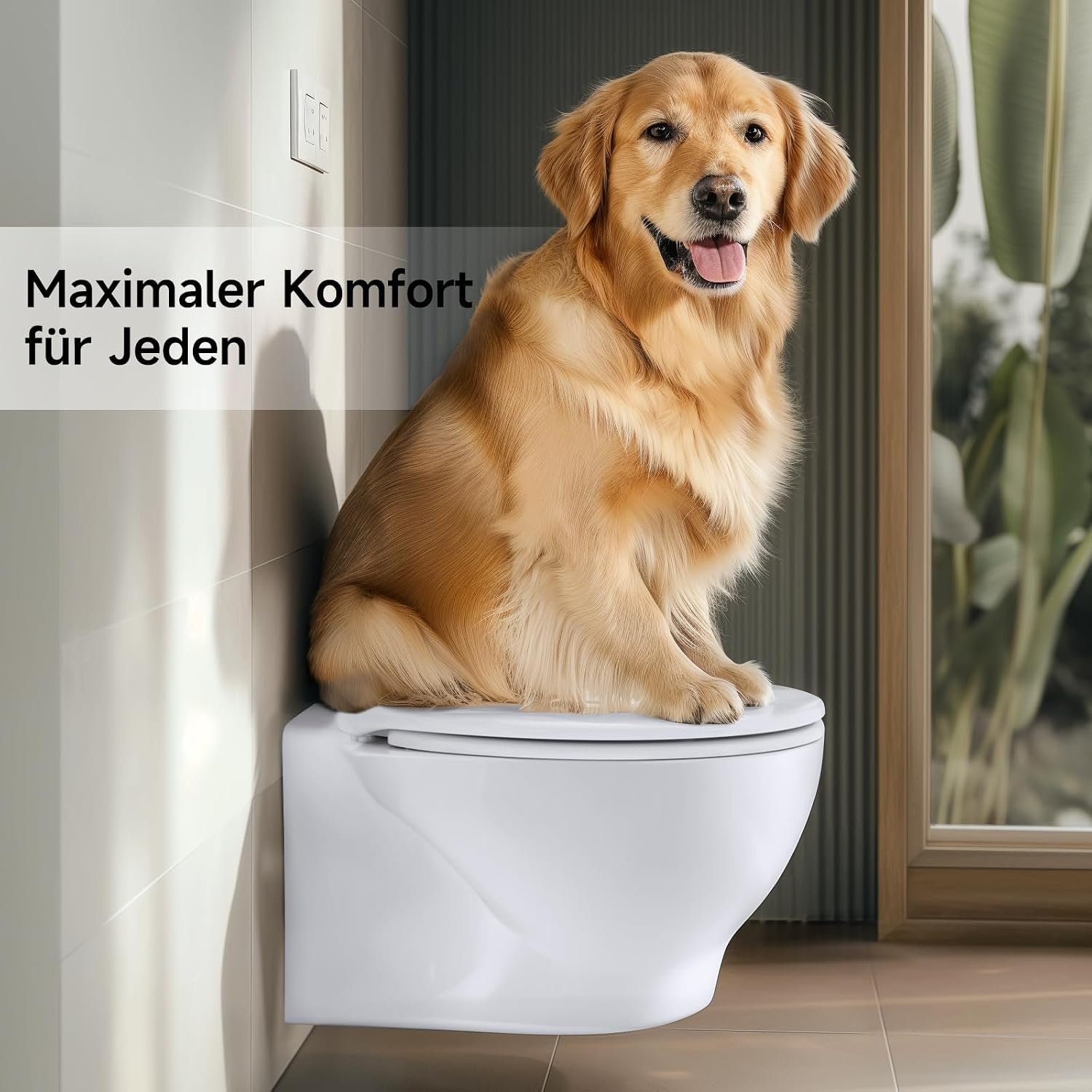 Rainsworth Nano Glaze Toiletdeksel, Urea Formaldehyde toiletbril met softclosemechanisme, ergonomisch ontworpen antibacteriële wc-deksel, universele wc-bril