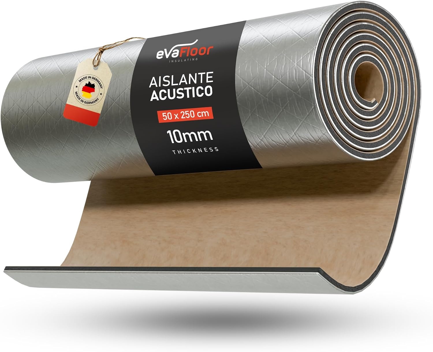 Zelfklevende warmte-isolatie, 250 x 50 cm, 10 mm dik, voor auto, perfect voor auto's, bestelwagens en campers (verpakking 2)