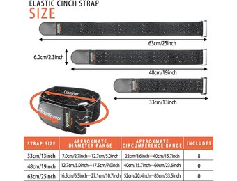 Elastische Klittenband Bindstrips 30 cm | Antislip Siliconen Zwart | 8 Stuks Herbruikbaar Nylon