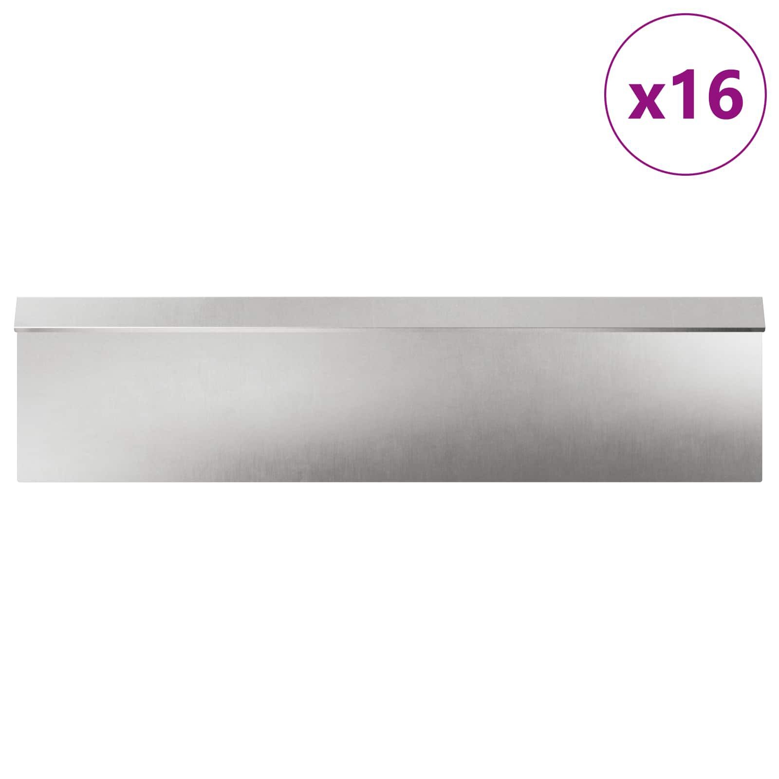 vidaXL Slakkenhekken 20 st 100 x 3,5 x 25 cm Roestvrij staal Zilver