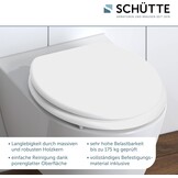 SCHÜTTE Wc-bril WHITE, houten kern toiletdeksel, wc-deksel wit 84000