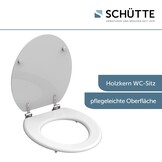SCHÜTTE Wc-bril WHITE, houten kern toiletdeksel, wc-deksel wit 84000