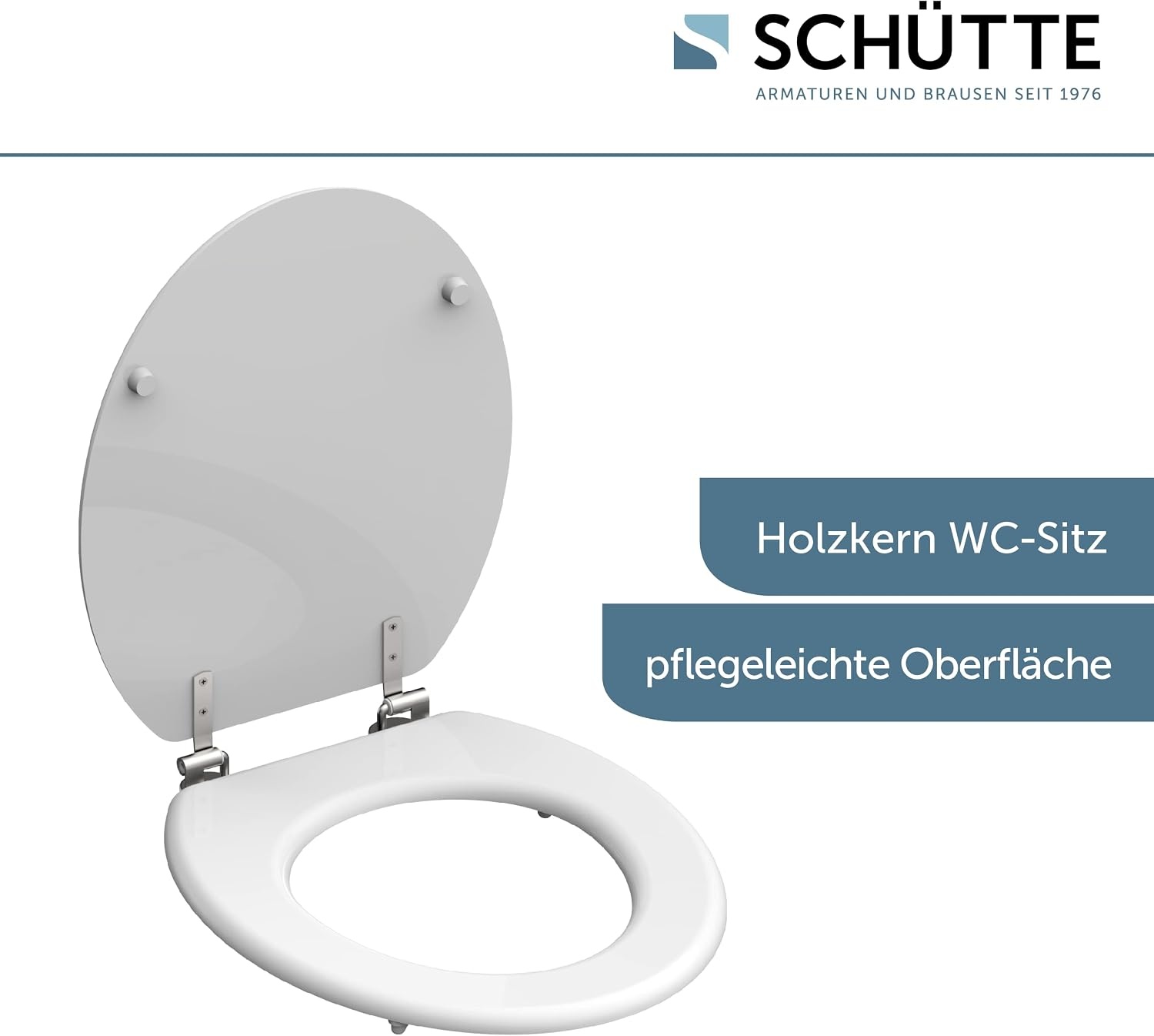 SCHÜTTE Wc-bril WHITE, houten kern toiletdeksel, wc-deksel wit 84000