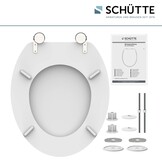 SCHÜTTE Wc-bril WHITE, houten kern toiletdeksel, wc-deksel wit 84000