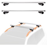 Amazon Basics Dakdragerset 142 cm zwart/zilver voor auto's met open dakrails