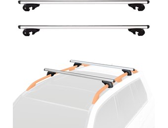 Amazon Basics Dakdragerset 142 cm zwart/zilver voor auto's met open dakrails