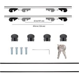 Amazon Basics Dakdragerset 142 cm zwart/zilver voor auto's met open dakrails