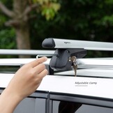 Amazon Basics Dakdragerset 142 cm zwart/zilver voor auto's met open dakrails