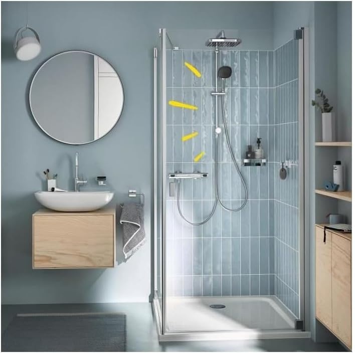 Grohe Vitalio 250 - douchesysteem met omschakeling, waterbesparend, 8 l per minuut (voor bestaande armaturen, 2 straalsoorten, douchestang 74cm), vierkant, chroom, 26698001 - Maat 74cm Brausestange (Standard)