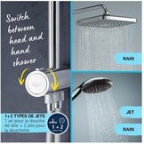 Grohe Vitalio 250 - douchesysteem met omschakeling, waterbesparend, 8 l per minuut (voor bestaande armaturen, 2 straalsoorten, douchestang 74cm), vierkant, chroom, 26698001 - Maat 74cm Brausestange (Standard)