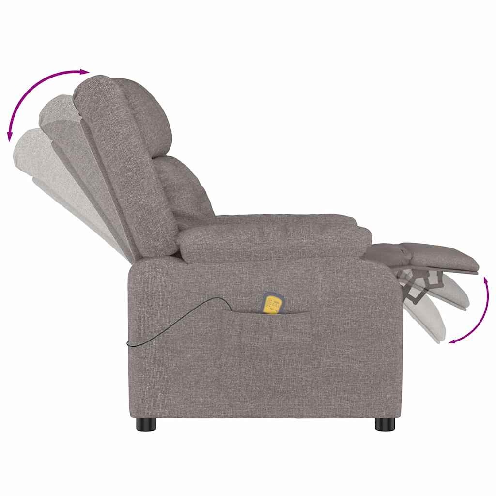 vidaXL Massagestoel stof taupe