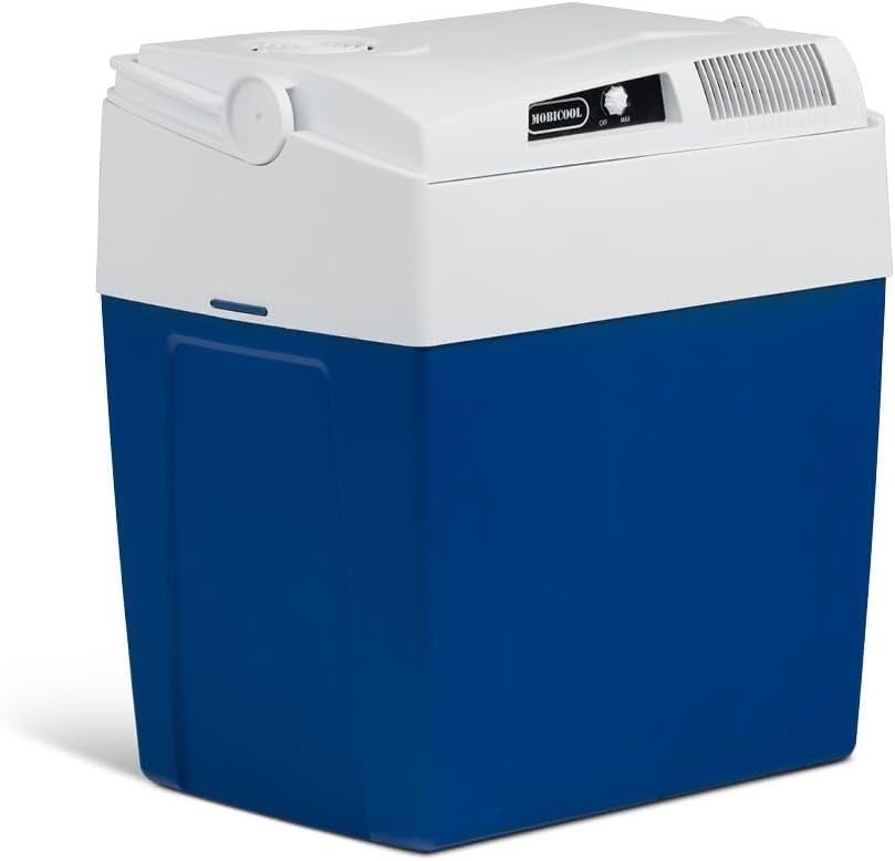 MOBICOOL ME27 elektrische koelbox 26L – 12V en 230V – Draagbare camping koelbox voor auto, vrachtwagen en outdoor gebruik – Betrouwbare koelprestaties onderweg – Blauw