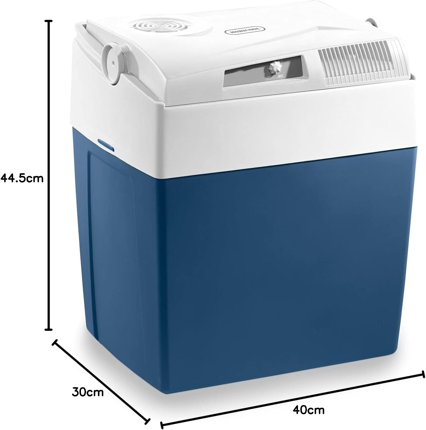 MOBICOOL ME27 elektrische koelbox 26L – 12V en 230V – Draagbare camping koelbox voor auto, vrachtwagen en outdoor gebruik – Betrouwbare koelprestaties onderweg – Blauw