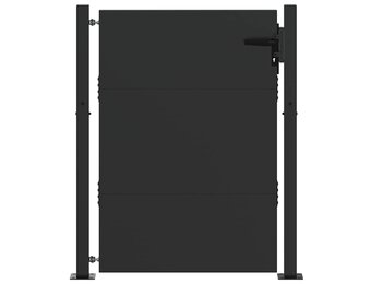 vidaXL Tuinpoort met slot Zwart 105 x 130 cm Gepoedercoat staal