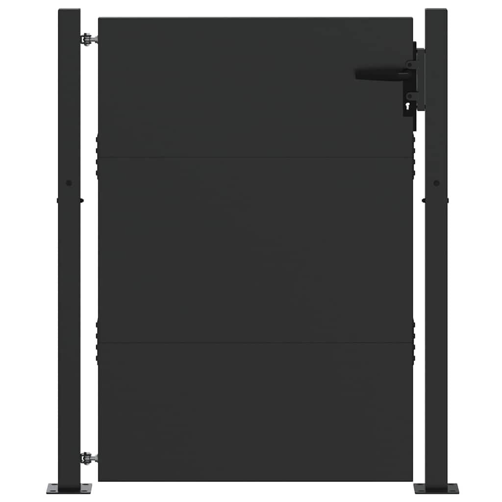 vidaXL Tuinpoort met slot Zwart 105 x 130 cm Gepoedercoat staal