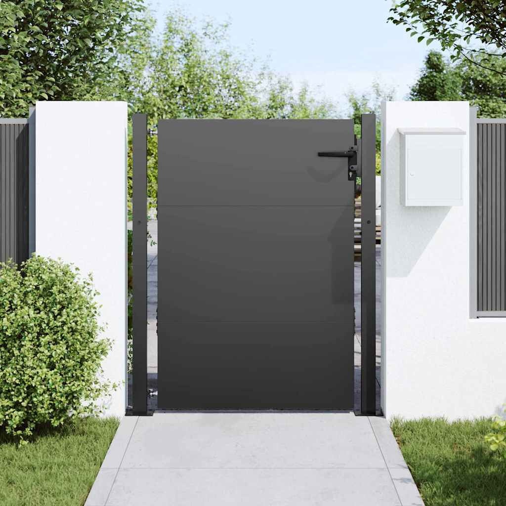 vidaXL Tuinpoort met slot Zwart 105 x 130 cm Gepoedercoat staal